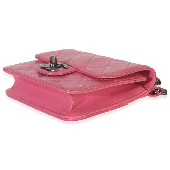 Chanel Pink Quilted Lambskin Mini Crossing Times Flap Bag - Picture 7 of 8